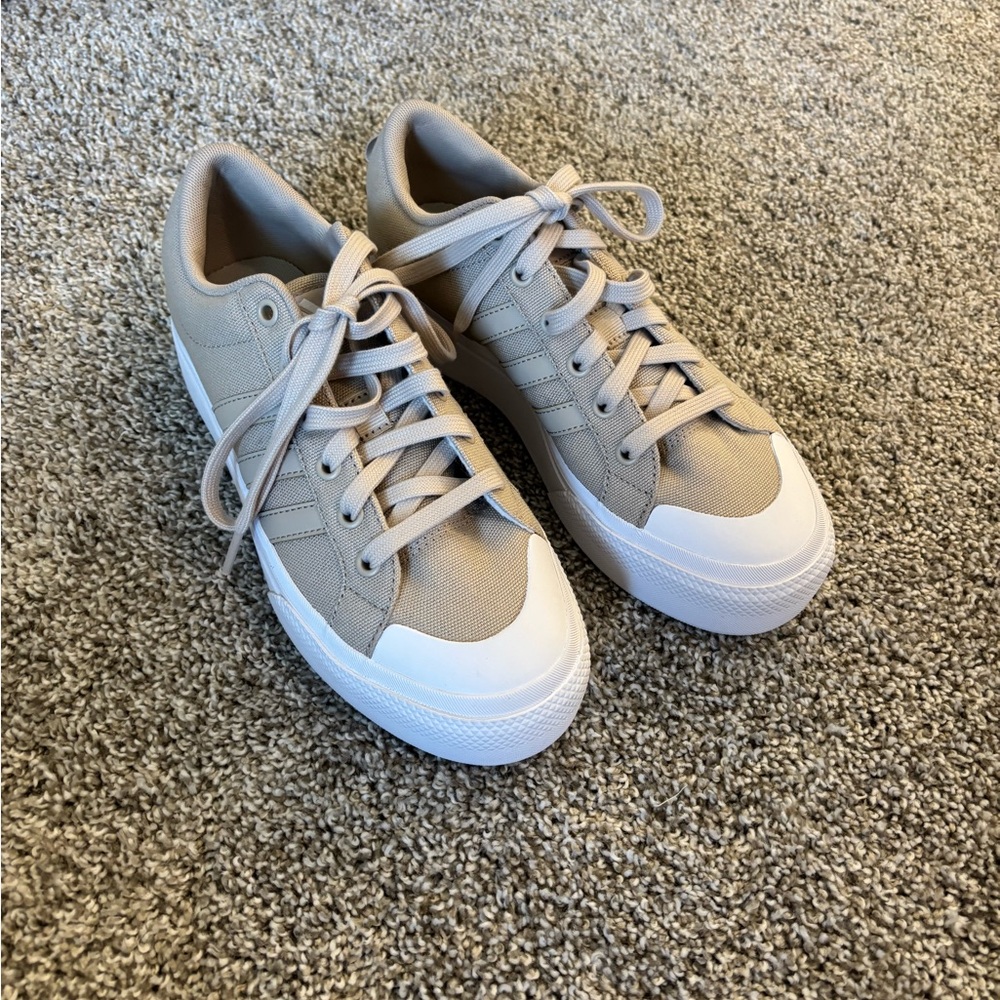 adidas Beige and White Women's Sneakers